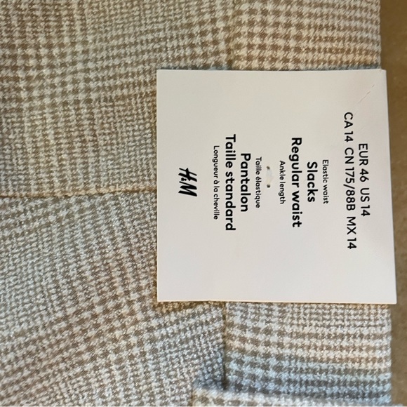 H&M Trousers-Never Been Worn Sz14 runs small-12 Beige&White pattern. Flattering - Picture 4 of 11
